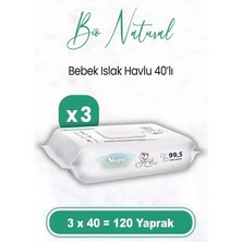 3 Adet Sleepy Bio Natural Yenidoğan Islak Havlu 3X40 Lı