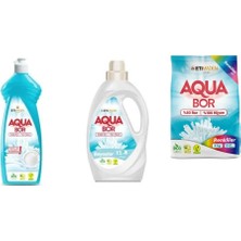 Eti Maden Aquabor Doğal Mineralli Elde Bulaşık + Sıvı Beyaz + 4 kg Renkliler 3 Lü Set