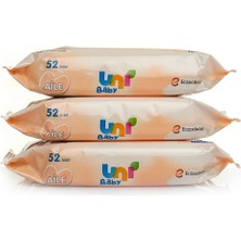 Uni Baby 4 Adet Aile Islak Mendil 3X52 Adet