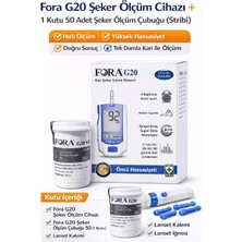 Fora G20 Şeker Ölçüm Cihazı + 1 Kutu 50 Adet Ölçüm Çubuğu + Lanset Kalemi + Lanset Iğnesi