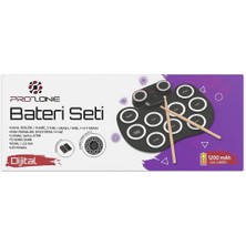 Prozone Dijital Şarjlı Bas Bateri Davul Elektronik Roll Up Drum Taşınabilr Silikon
