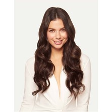 Özbience Koyu Kahve Yarım Ay Gerçek Saç Görünümlü Postiş Takma Saç