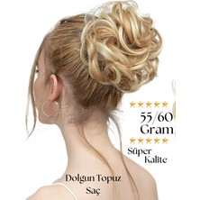 Özbience Plaj Sarısı Renkli Doğal Lastikli Postiş Tak-Çık Topuz Toka