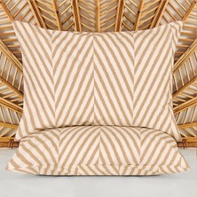 Matmel Soft Herringbone 2'li Yastık Kılıfı - Ekru / Taş - 50X70 cm