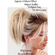 Özbience Plaj Sarısı Renkli Doğal Lastikli Postiş Tak-Çık Topuz Tokası