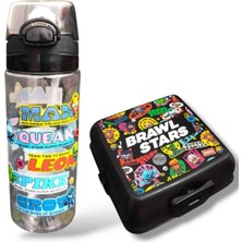Brawl Stars Lisanslı 500 ml Matara ve Dört Bölmeli Beslenme Kabı Seti DDCQ249662