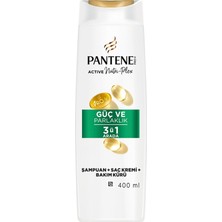 Pantene Güç ve Parlaklık 3ü1 Arada Bakım Yapıcı Şampuan 400 ml Standart İçerik Normal Saçlar İçin