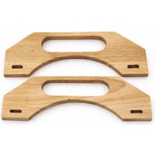 İğne İzi Ahşap Çanta Sapı Siyah – 20 cm Dıy El Yapımı Çanta Kulpu (2 Adet)