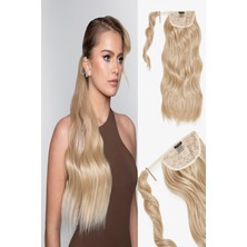 Özbience Küllü Sarı Bağlamalı Cırtcırtlı At Kuyruğu Postiş, Isıya Dayanıklı Gerçek Saç