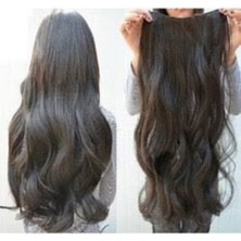 Özbience Koyu Kahverengi Dalgalı Yarım Ay Çıt Çıt Fön Maşa Postiş Saçürün