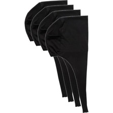 Beyaz Düş 4 Adet Siyah Bağcıklı Penye Düz Siyah Renk Bone