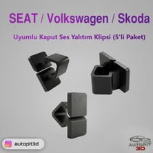AutoPit 3D Seat / Volkswagen / Skoda Uyumlu Kaput Ses Yalıtım Klipsi (5'li Paket)