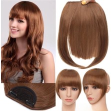 Özbience Doğal Görünümlü Altın Kahve Takma Kakül, Fön ve Maşa Uygulamalı