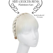 Özbience Örgülü Sarı Saç Bandı, Taç ve Kahkül Postiş ile Şık Görünüm