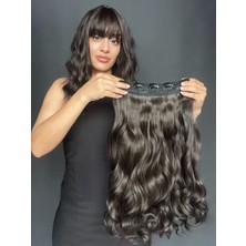 Özbience Dalgalı Geniş Parça Yarımay Çıtçıt Saç, Şık ve Rahat Kullanım