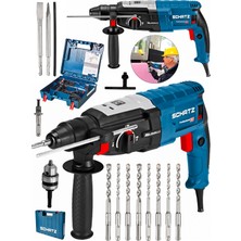 Schatz Profesyonel 850W Metal Şanzıman 2-28MM Kırıcı Delici Hilti Elektrikli Darbeli Matkap + 10 Uç