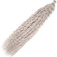 Özbience Renkli Sentetik Kanekalon Fiber Dalga Saç Aksesuarı 100G Silver Grey