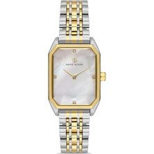 David Guner Davıd Guner Sarı Beyaz Kaplamalı Beyaz Kadranlı Kadın Kol Saati