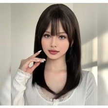 Özbience Şık Yeni Sezon Koyu Kahve Perçemli Peruk ile Tarzınıza Zarafet Katın