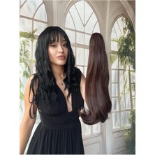 Özbience Doğal Saç Görünümlü At Kuyruğu Postiş, Mandallı ve Tokalı Saç Eklentisi