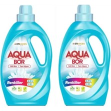 AQUABOR Doğal Mineralli Sıvı Çamaşır Deterjanı Renkliler Için 2 Adet 66 Yıkama