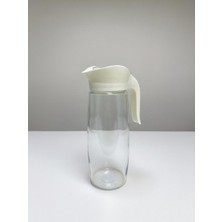 1500 ml Kapaklı Cam Sürahi | Desenli Cam Pitcher | Su Limonata ve Içecek Sürahisi