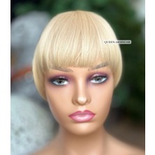 Özbience Doğal Görünüm Fiber Perçem ve Kahkül Postiş, Platin Sarı Renk