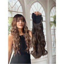 Özbience Yandan Dolamalı, Gerçek Saç Dokulu, Bağcıklı At Kuyruğu Takımı