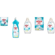 Eti Maden Aquabor Doğal Mineralli Tablet + Elde Bulaşık + Sıvı Beyaz + 4 kg Beyaz + Sıvı Beyaz  5 Li Set