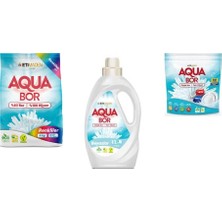 Aquabor Doğal Mineralli 4 kg Renkliler + Sıvı Beyaz + Tablet 3 Lü Set