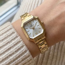 Daniel Klein DK.1.10870.2 Altın Gold Zarif Kare Model Çelik Kordonlu Vintage Kadın Kol Saati
