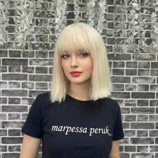 Özbience Şık Küt Perçemli Fiber Sentetik Peruk, Dolgun ve Doğal Görünüm