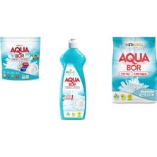 Boron Aquabor Doğal Mineralli Tablet + Elde Bulaşık + 4 kg Beyaz 3 Lü Set