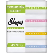 2 Adet Sleepy Sensitive Islak Bebek Havlusu 4X70 Li