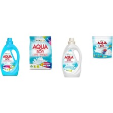 Aquabor Doğal Mineralli Sıvı Renkliler + 4 kg Renkliler + Sıvı Beyaz + Tablet 4 Lü Set