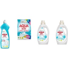 Aquabor Doğal Mineralli Elde Bulaşık + 4 kg Renkliler + Sıvı Beyaz  + Sıvı Beyaz 4 Lü Set
