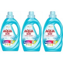 AQUABOR Sıvı Çamaşır Deterjanı Renkliler Için 3 Adet 99 Yıkama Doğal Mineralli
