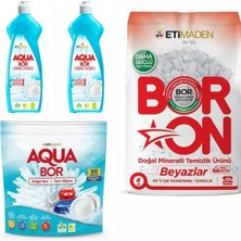 Boron Aquabor Doğal Mineralli Bulaşık Deterjanı +Bor Mineralli Beyazlar Için Çamaşır Deterjanı