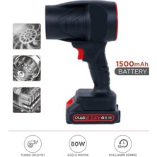 Başkenttekno Ttb-02 Siyah Yüksek Hızlı Turbo Jet 1500 Mah - 80 W Hava Üfleme Makinası