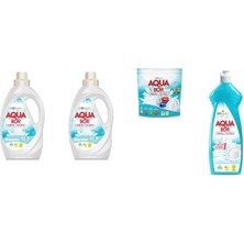 Aquabor Doğal Mineralli Sıvı Beyaz  + Sıvı Beyaz + Tablet + Elde Bulaşık 4 Lü Set