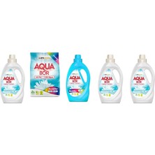 Aquabor Doğal Mineralli Sıvı Beyaz + 4kg Renkliler + Sıvı Renkliler + Sıvı Beyaz + Sıvı Beyaz Set