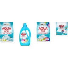 Boron Aquabor Doğal Mineralli 4 kg Beyaz + Sıvı Renkliler + 4 kg Renkliler + Tablet 4 Lü Set