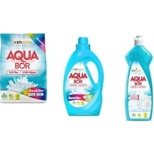 Boron Aquabor Doğal Mineralli 4 kg Renkliler + Sıvı Renkliler + Elde Bulaşık 3 Lü Set