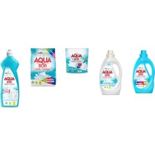 Aquabor Doğal Mineralli Elde Bulaşık + 4 kg Renkliler + Tablet + Sıvı Beyaz + Sıvı Renkliler 5 Li Set