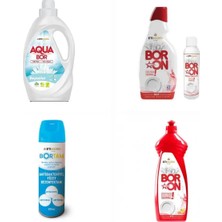 Eti Maden Aquabor Sıvı Deterjan Beyazlar Için 33 Yıkama+ Bulaşık Deterjanı Elde ve Makinede + Dezenfektan