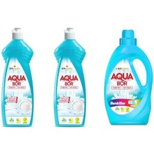 Boron Aquabor Doğal Mineralli Bulaşık + Bulaşık + Sıvı Renkliler Set