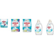Eti Maden Aquabor Doğal Mineralli Tablet + 4 kg Renkliler + 4 kg Beyaz + Sıvı Beyaz  + Sıvı Beyaz 5 Li Set