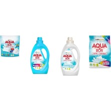 Aquabor Doğal Mineralli Tablet + Sıvı Renkliler + Sıvı Beyaz + 4 kg Renkliler 4 Lü Set