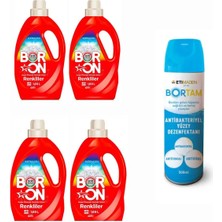 AQUABOR Doğal Sıvı Çamaşır Deterjanı Boron Renkliler 26*4 Yıkama+ Bortam Dezenfektan