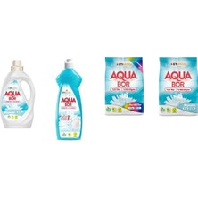 Boron Aquabor Doğal Mineralli Sıvı Beyaz  + Elde Bulaşık + 4 kg Renkliler + 4 kg Beyaz 4 Lü Set